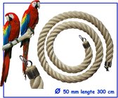 Jungle sisal Speeltouw / zit touw / vogelspeelgoed Ø 50 mm & 300 cm lang - vogel touw - - ara’s - grote papegaaien - grote kaketoe soorten – grote Tropische vogels e.d