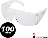 Veiligheidsbril (100 stuks voordeelverpakking) - Volwassenen en (grote) kinderen - vuurwerkbril - persoonlijke bescherming