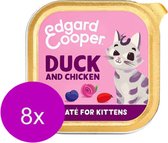 8x Edgard & Cooper Kitten Paté Kuipje Kip & Eend - Kattenvoer - 85g