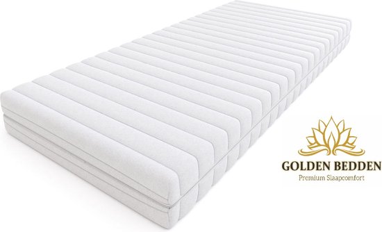 GoldenBedden Eenpersons matrassen Comfort sg25 Polyether - 80×160×10  - Anti-allergische wasbare hoes met rits.