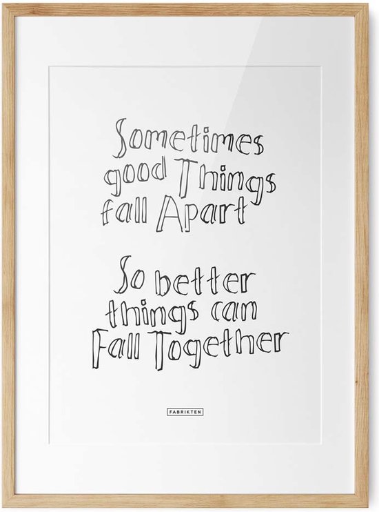 Fabrikten Poster - Tekst - Sometimes .. Together - Zwart/Wit - A2