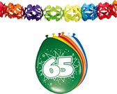 Folat Party 65e jaar verjaardag feestartikelen versiering - 16x ballonnen/2x slingers van 6 meter