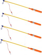 Lampionstokjes - 10x - oranje - met lichtje - 50 cm