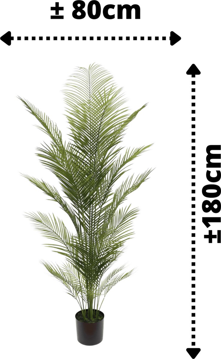 HOMCOM Kunstpalm, 190 cm, kunststof kunstplanten in pot, kunstpalm, nepplant voor woonkamer, slaapkamer, kantoor, tuin, moderne decoratie, cadeau
