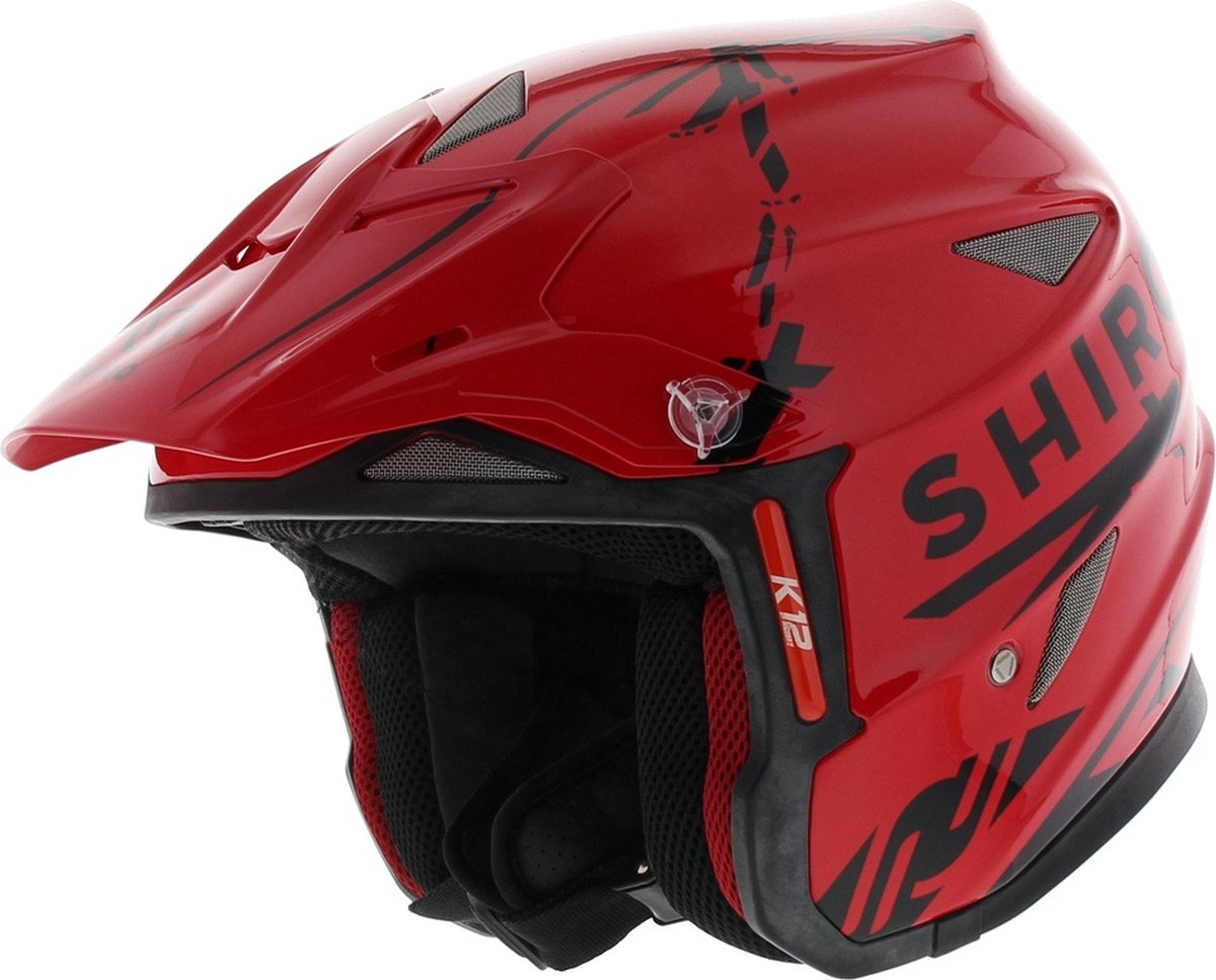 Shiro K-12 Trial helm rood fluo XS