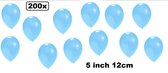 200x Mini ballon métallique bleu clair 5 pouces (12cm) avec pompe à ballon - Festival à thème party anniversaire mariage