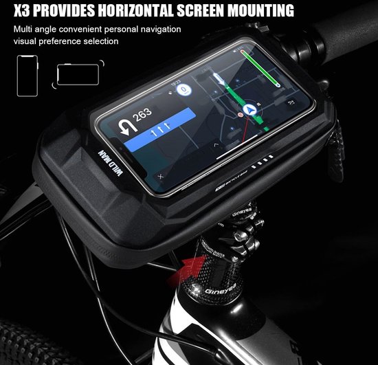 Frametas Fiets - Fiets stuurtas - Fiets telefoonhouder - Fiets stuur smartphone tas - Telefoonhouder - Fietstas telefoon - Fietstas mobiel - Waterdichte fietstas - Geschikt voor o.a. iPhone 11 / 12 / 13 / 14 /15 Samsung Galaxy S20 S21 S22 S23 S24 van Welke. — afbeelding 3