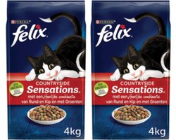 2x Felix Sensations Droog Countryside - Kattenvoer - 4kg