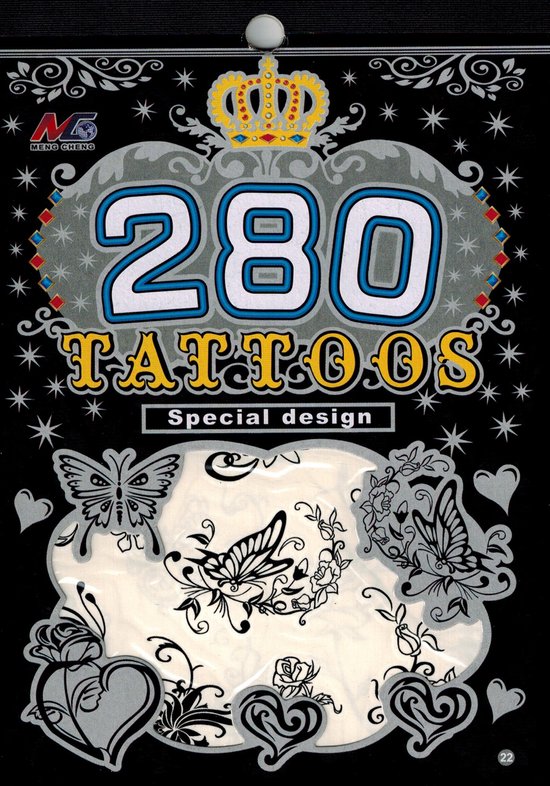 Набор временных татуировок, 280 штук. Временные татуировки 