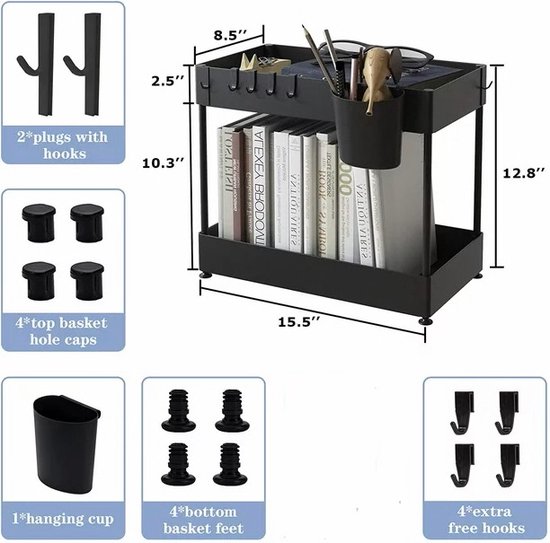 SONGMICS Cosmetic Case Trolley, professionele make-up case, kapperskoffer met 4 uitneembare
