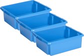 Sunware Opslagbox - 3 stuks - kunststof 17 liter blauw 45 x 36 x 14 cm