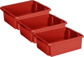Sunware Opslagbox - 3 stuks - kunststof 17 liter rood 45 x 36 x 14 cm