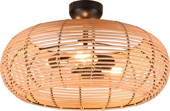 LED Plafondlamp - Plafondverlichting - Torna Irene - E27 Fitting - 3-lichts - Rond - Bruin - Hout