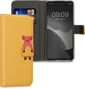 kwmobile telefoonhoesje geschikt voor Samsung Galaxy A53 5G - Backcover voor smartphone - Hoesje met pasjeshouder in poederroze / koraal / pastelgeel - Schattig Varken design