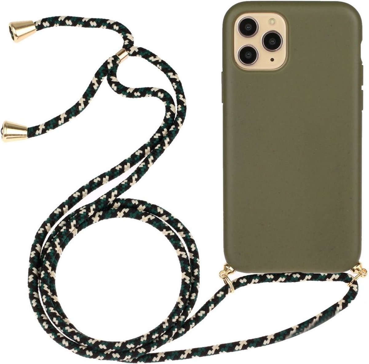 Hoesje Back Case Flexibel TPU met Koord Groen Geschikt voor Apple iPhone 14 Pro