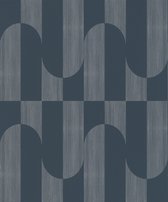 Duch Wallcoverings - Asperia- Gael donkerblauw/zilver - vliesbehang - 10m x 53cm - A55703