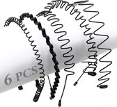 BOTC Haarbanden Metaal - 6 Stuks Diadeem - Unisex vrouwen en mannen - Hardlopen - Haaraccessoires - Sport haarband Volwassenen