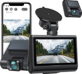 Dash Cam Caméra de tableau de bord Dual 4K avec GPS WiFi, caméra de tableau de bord avant et arrière Dash et Cam , caméra de voiture à écran tactile IPS 3'' avec capteur Sony Super Night Vision, suivi des accidents, prise en charge de 256 Go max.