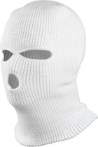 *** Bivakmuts zacht wit - Warme muts - Rekbaar - One Size - Balaclava - Motor-3 gaats-face mask-warm-Heble® ***