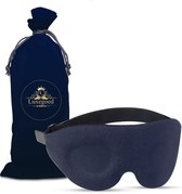 Royal Luxury - Masque de Sommeil Ergonomique 3D Premium pour Femme - Homme et Enfants- Avec Sac de Rangement de Luxe - Voyage - Yoga - Blauw Foncé