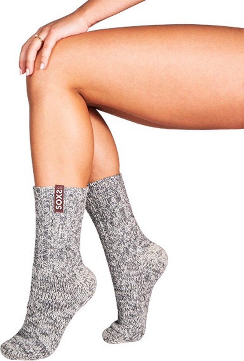 SOXS® Wollen yoga sokken | SOX3521 | Grijs | Medium | (antislip, 37-41) | Unconditional label