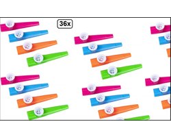 36x Muziekinstrument Kazoo assortie kleuren - Muziek festival thema feest party fun