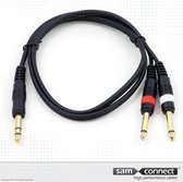 Câble Jack stéréo 6,3 mm vers 2x Jack 6,3 mm, 6 m m/m | Câble de signalisation | câble de connexion sam