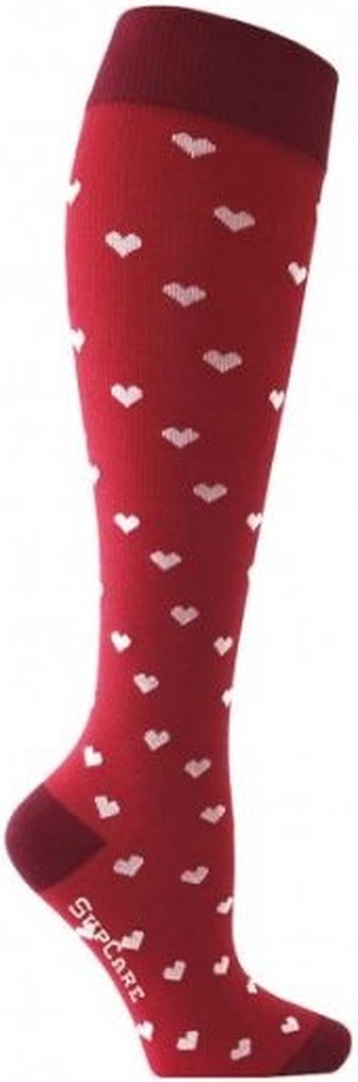 Supcare compressiekousen maat M (40-42) – love – trendy compressie sokken – steunkousen – ademend – gezwollen, vermoeide en pijnlijke benen & voeten – spataderen - dagelijks gebruik – vliegreizen – zwangerschap – dames en heren