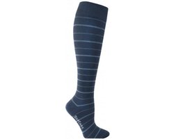 Supcare compressiekousen maat L (43-45) – bamboo blue – trendy compressie sokken – steunkousen – ademend – gezwollen, vermoeide en pijnlijke benen & voeten – spataderen - dagelijks gebruik – vliegreizen – zwangerschap – dames en heren
