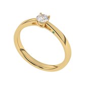 Diamo Diamonds 9-DD001-YG-30-52 Gouden Ring met Diamant - Dames - Lab Grown Diamonds - 0,30ct - Recycled Goud - 14 Karaat - Maat 52 - Solitair - Geelgoud