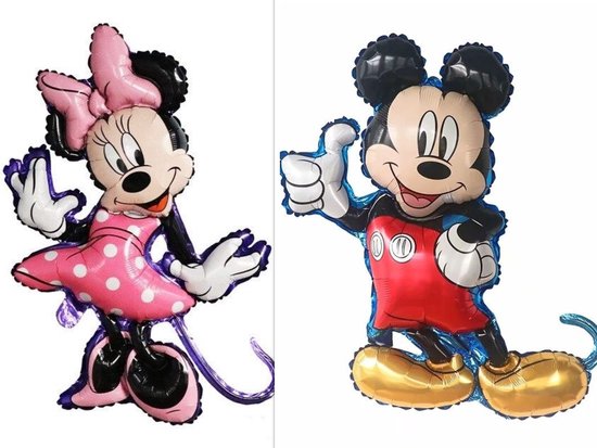 Ballonnen groot -  2 stuks - Minnie mouse - Mickey Mouse - Folie ballon - groot formaat  - feest - verjaardag - party