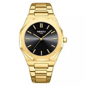 NIBOSI Horloges voor mannen -2022 design - Horloge mannen - Luxe goud Design - Heren horloge - Zwart Edelstaal - Roestvrij Staal - Waterdicht- Chronograaf - Geschenkset met verstelbare pin