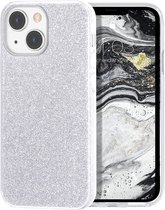 Casemania Hoesje Geschikt voor Apple iPhone 14 Plus Zilver - Glitter Back Cover