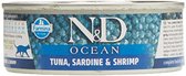 Farmina N&D Kat Ocean Tonijn, Sardines & Garnalen Adult 80 gram