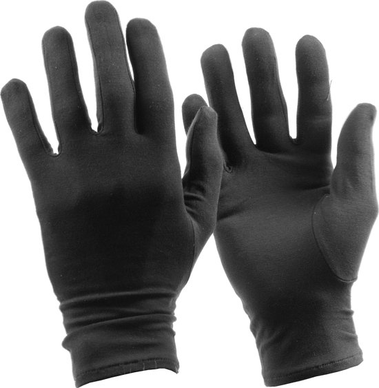 Sanamedi Premium Bamboe handschoenen maat 9-10 jaar kleur zwart (per paar verpakt).