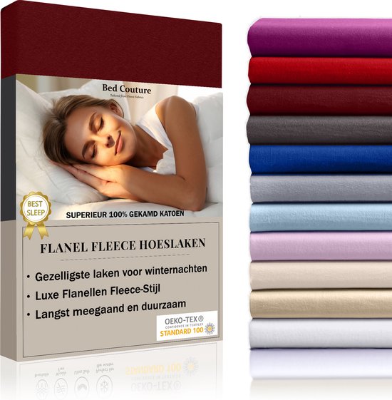 Bewijzen Factureerbaar materiaal Bed Couture Flanel Fleece Hoeslaken - 100% Katoen Extra zacht en Warm -  Lits-jumeaux... | bol.com