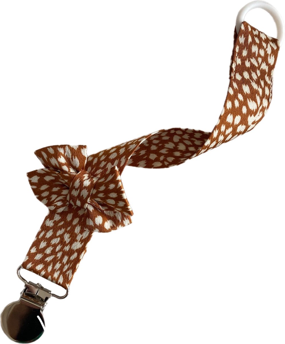 Goedkoopste Little Beauties - speenkoord - print - bruin/wit - babygift - kraamkado