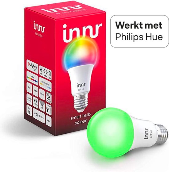 Innr slimme lamp E27 color - Philips Hue* - 16 miljoen kleuren en alle...