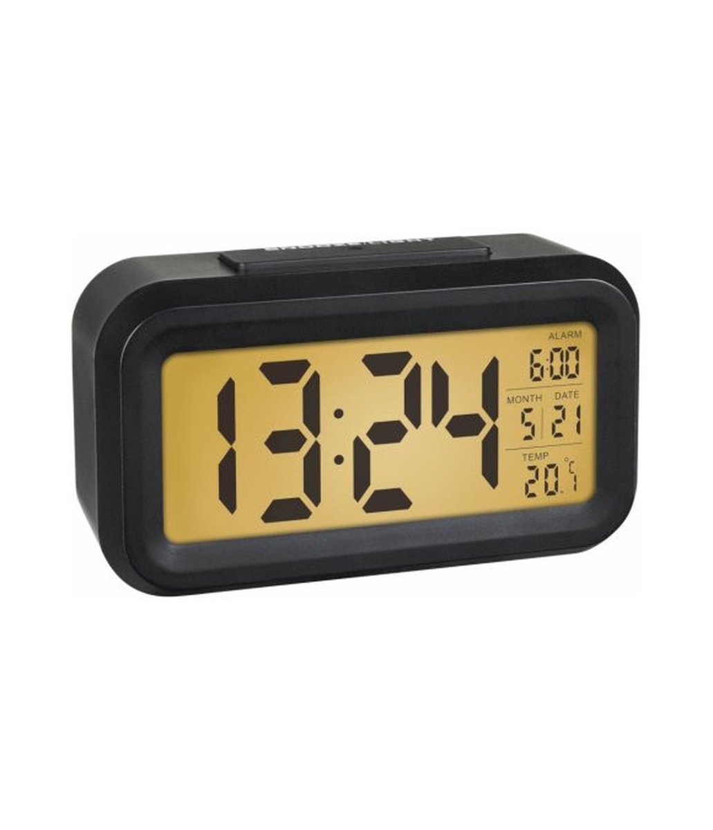 TFA Dostmann 60.2018.01 Wekker Quartz Zwart Alarmtijden: 1