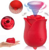 De Rode Roos - Zuigvibrator met intense zuigkracht - 6 verschillende standen - Clitoris stimulator - Seksspeeltje - Sex toy - Discrete verzending - masturbatie - waterproof design - seksspeeltje - zuigspeeltje - roterende bewegingen - genot