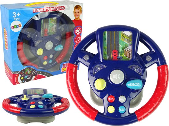 Speelgoed autostuur - rijsimulator - licht&geluid - blauw & rood | bol.com