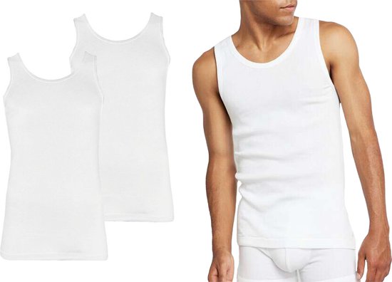 Bamboo - Hemden Heren - Onderhemd Heren - 2-pack - Wit - L - Tanktop Heren - Singlet Heren - Bamboe - Apollo — afbeelding 2