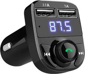 FM Transmitter voor in de auto - Draadloze Bluetooth Handsfree Carkit Zender MP3-speler Dubbele USB-oplader