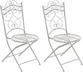 CLP Indra Set van 2 Klapstoelen - Vouwstoel - Buiten - antiek/wit