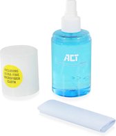 ACT AC9516 Nettoyant pour écran + Chiffon en microfibre | Antistatique | Antibactérien | 200ml