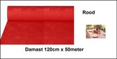 Tafelrol papier rood 120cm x 50meter - Damast Tafel dekken rol gala restaurant food