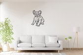 Geometrische Koala - Big - Wanddecoratie - Lasergesneden - Zwart - Geometrische dieren en vormen - Houten dieren - Muurdecoratie - Line art - Wall art
