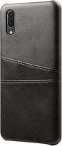 Backcover geschikt voor Samsung Galaxy A40 - Zwart - PU Leer - Pasjeshouder