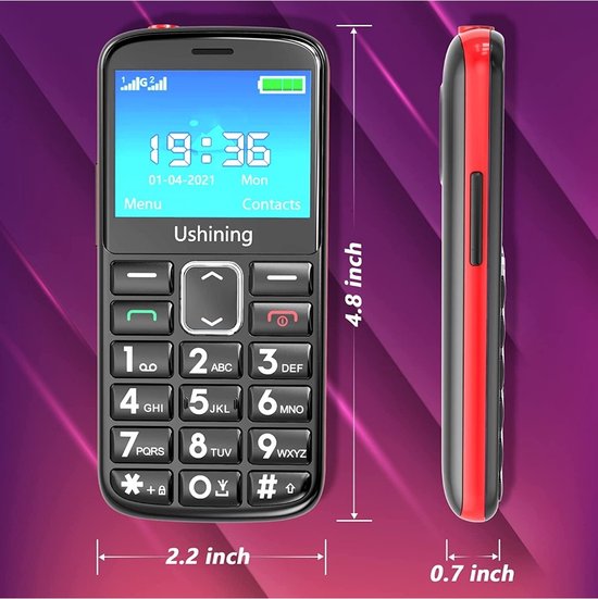 Senioren-Mobiele telefoon 1,8" GSM mobiele telefoon Dual SIM met grote  toetsen en... | bol.com