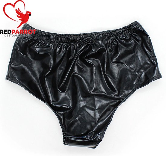 Erotische onderbroek met dildo aan binnenzijde | Unisex | Leren look | Maat  M/L/XL |... | bol.com